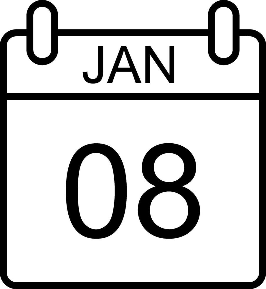 januari linje ikon vektor