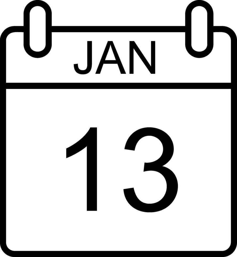 Januar Linie Symbol vektor