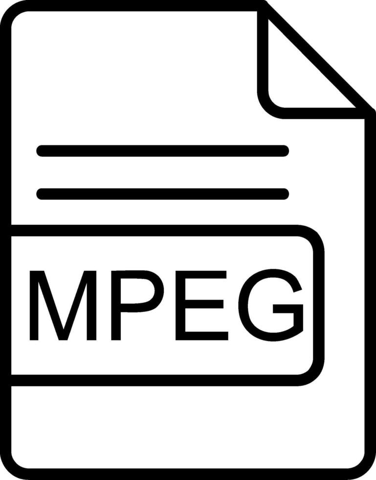 mpeg Datei Format Linie Symbol vektor