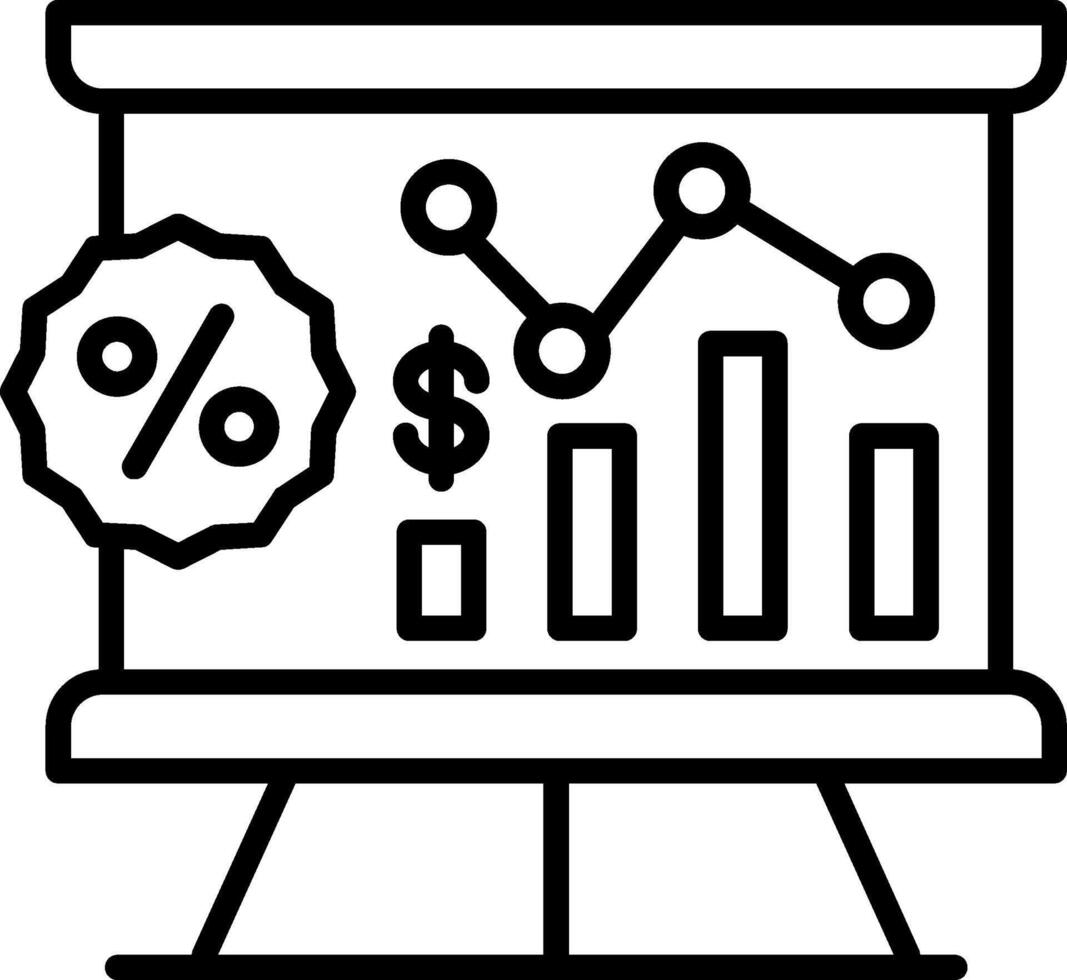 finansiell presentation linje ikon vektor