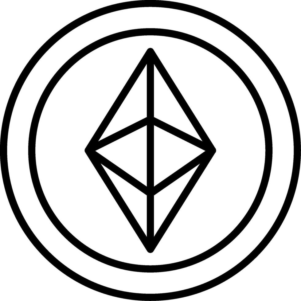 ethereum linje ikon vektor