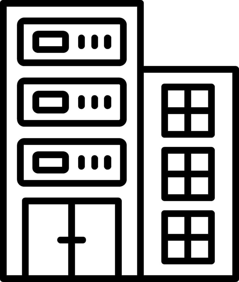 Liniensymbol für Rechenzentrum vektor