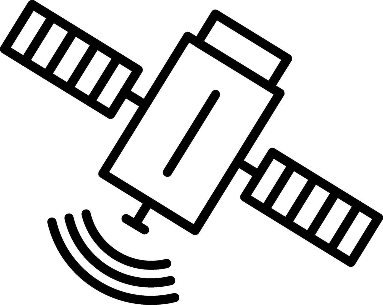 Satellit Linie Symbol vektor