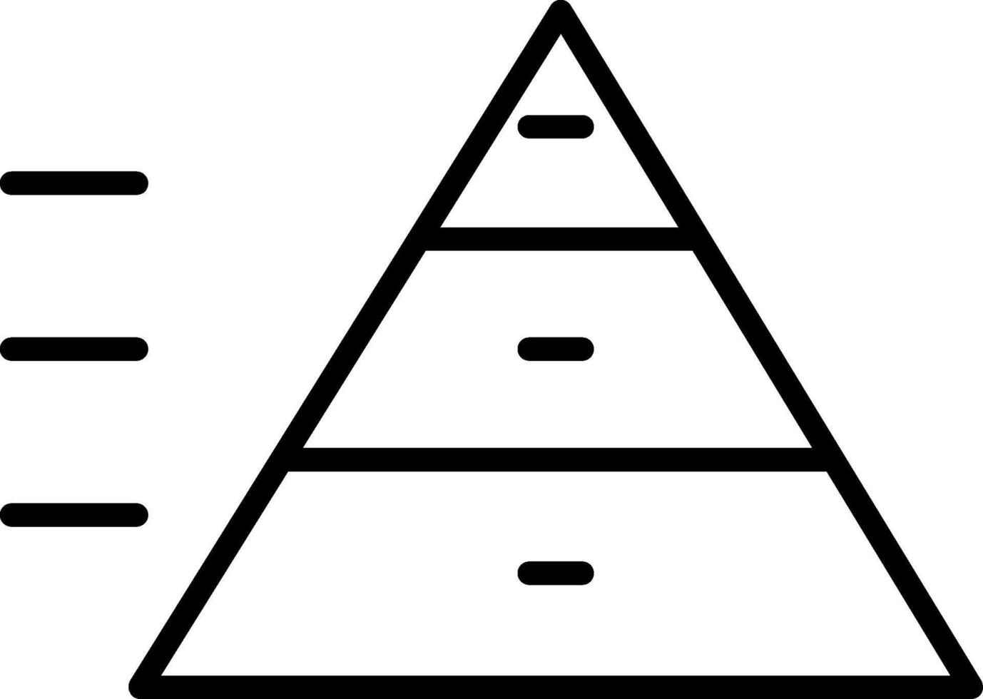 pyramid diagram linje ikon vektor