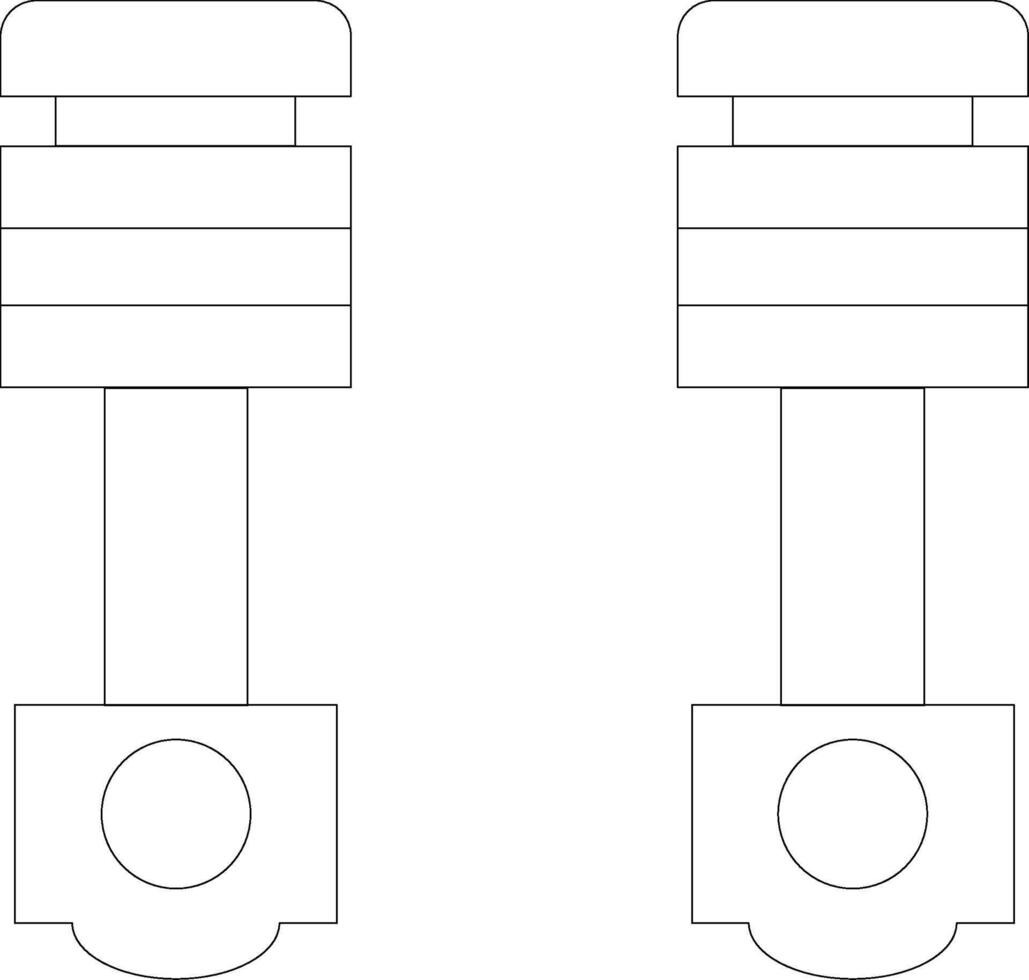 Kolben Linie Symbol vektor