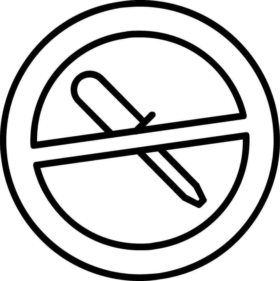 Nein Schraubendreher Linie Symbol vektor