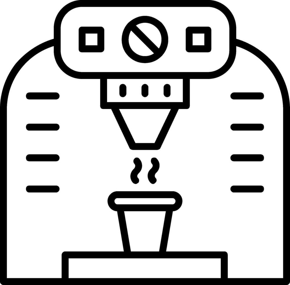 Symbol für die Kaffeemaschinenlinie vektor