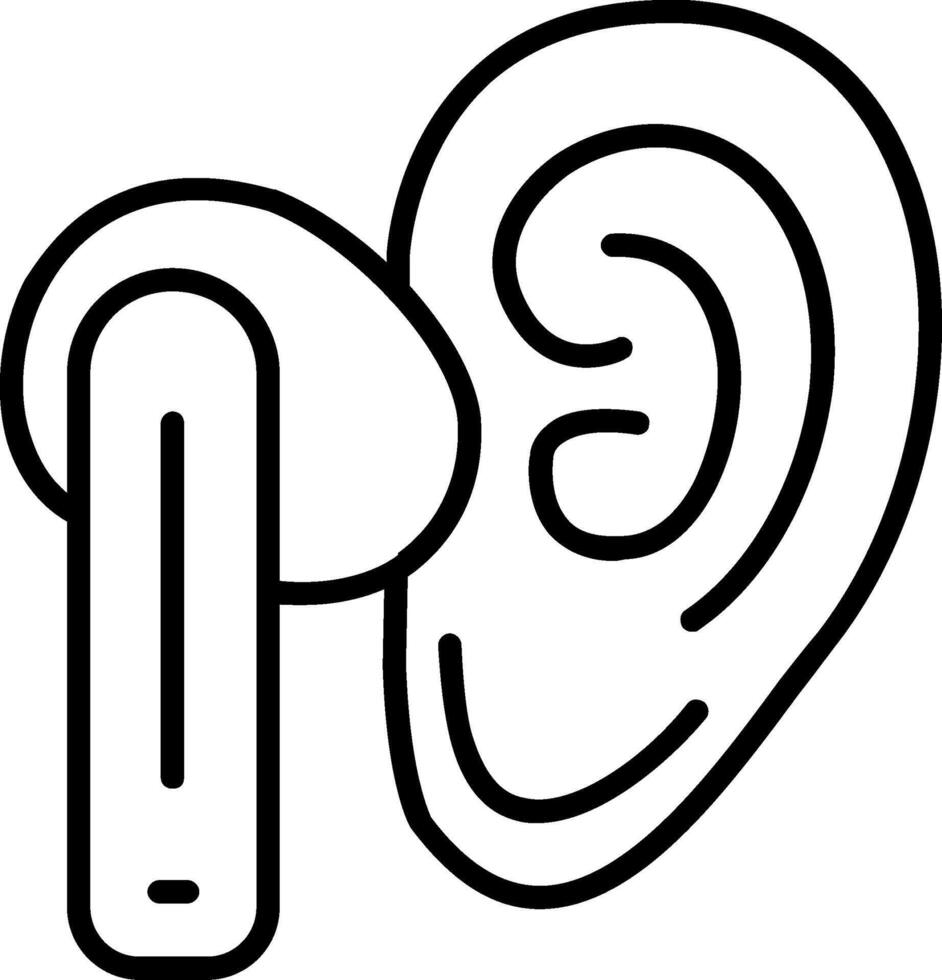 Ohrhörer Linie Symbol vektor