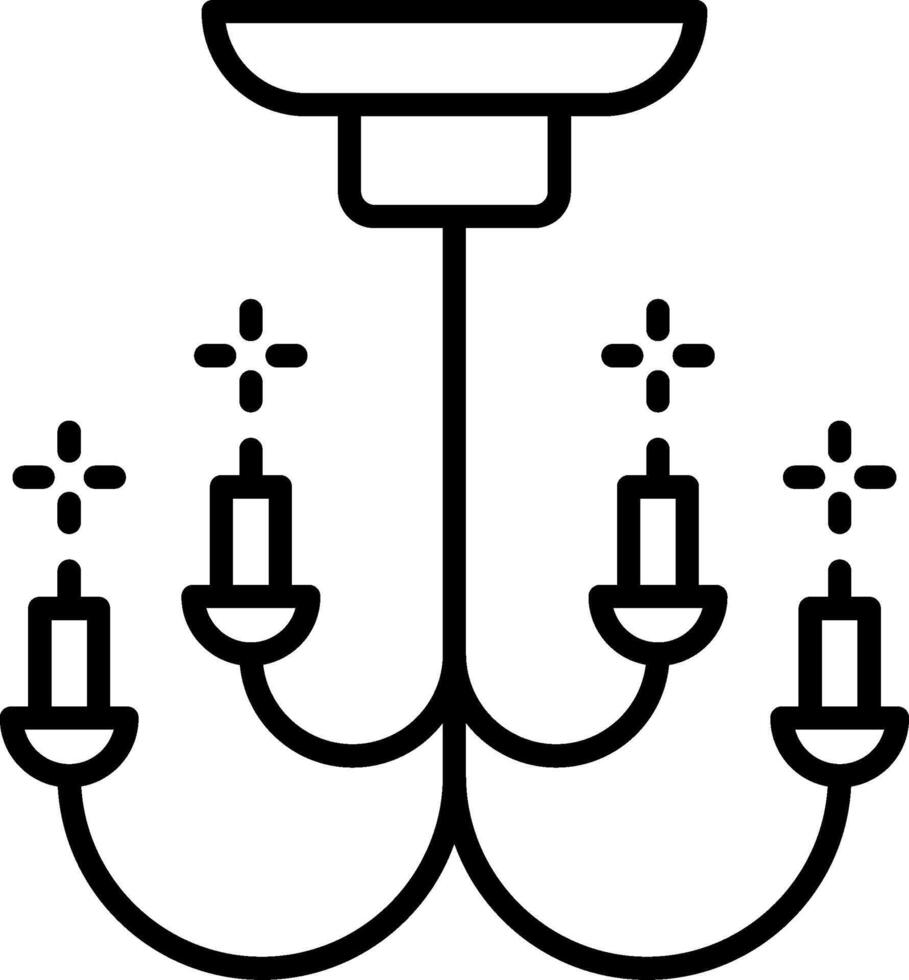 Symbol für die Kronleuchterlinie vektor