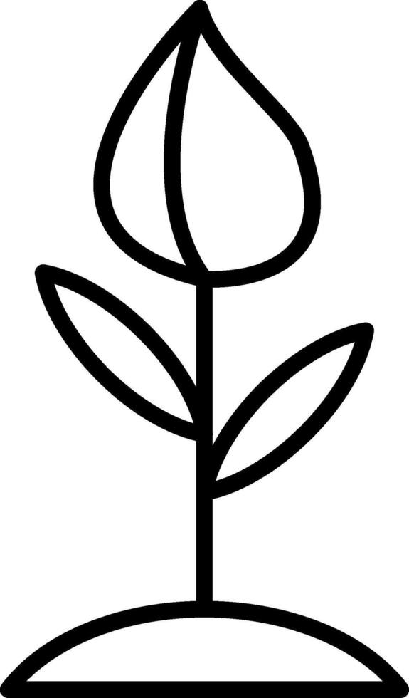 blomma knopp linje ikon vektor