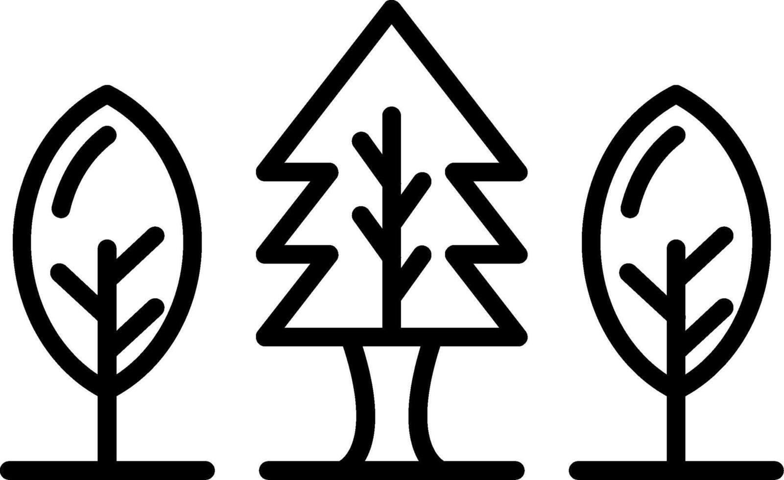 skog linje ikon vektor