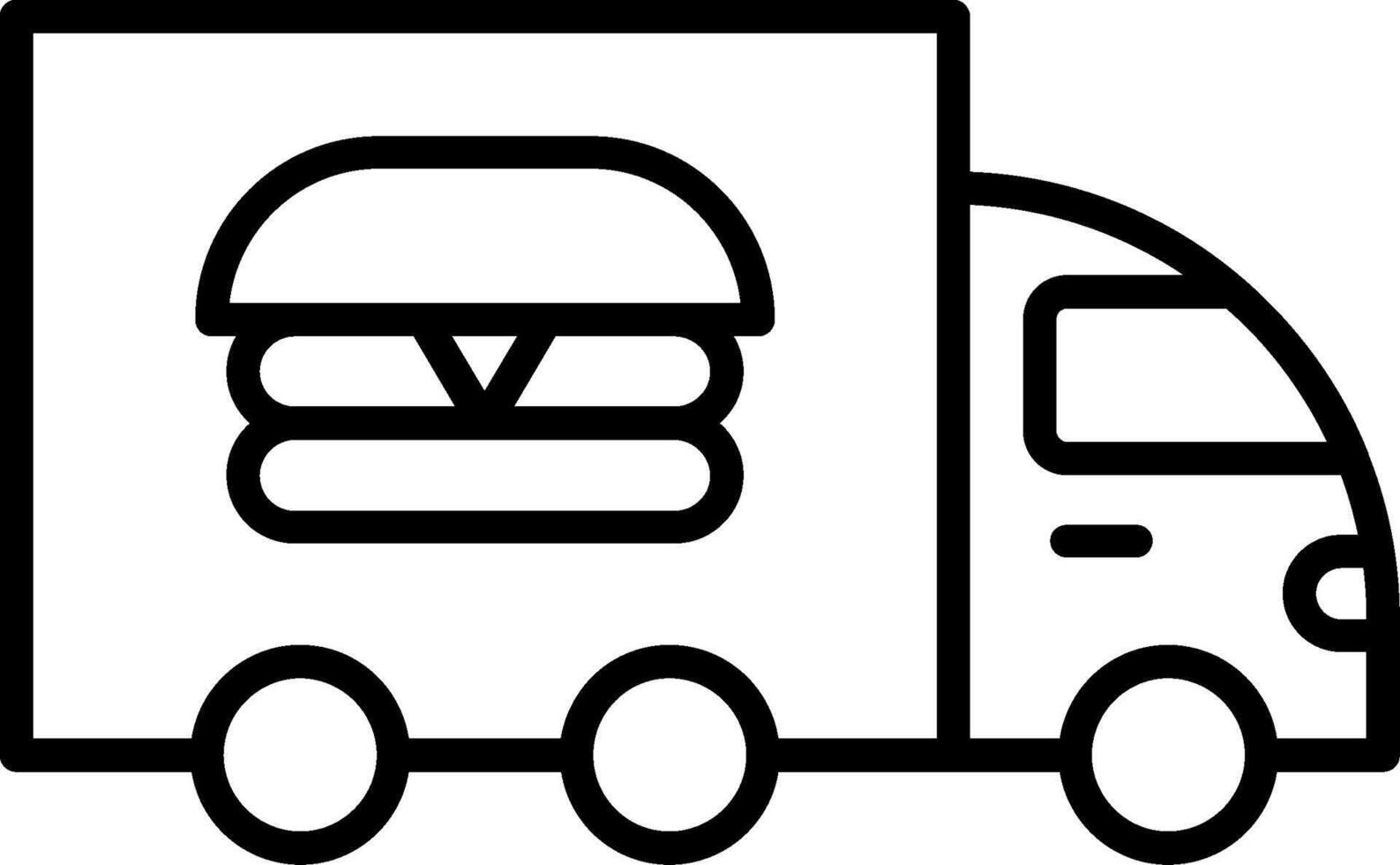 food truck linje ikon vektor