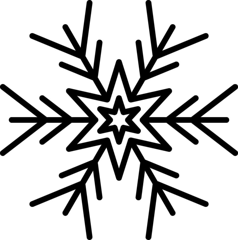 Symbol für Schneeflockenlinie vektor