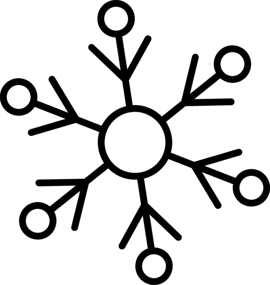 Schneeflocken Linie Symbol vektor