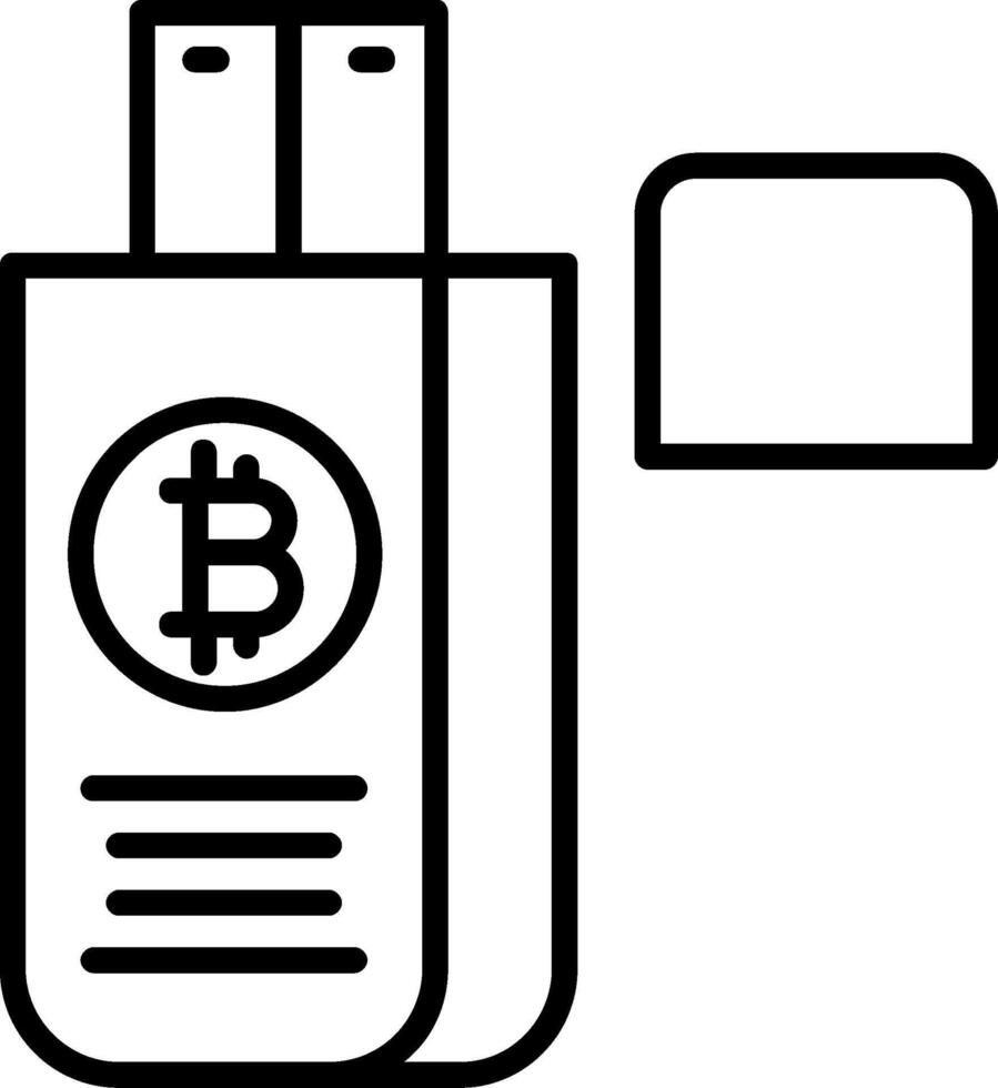 Bitcoin Fahrt Linie Symbol vektor