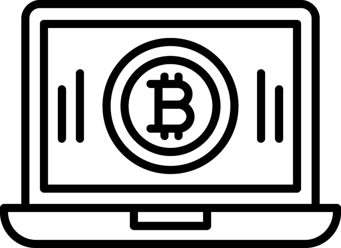 Bitcoin Bergbau Linie Symbol vektor