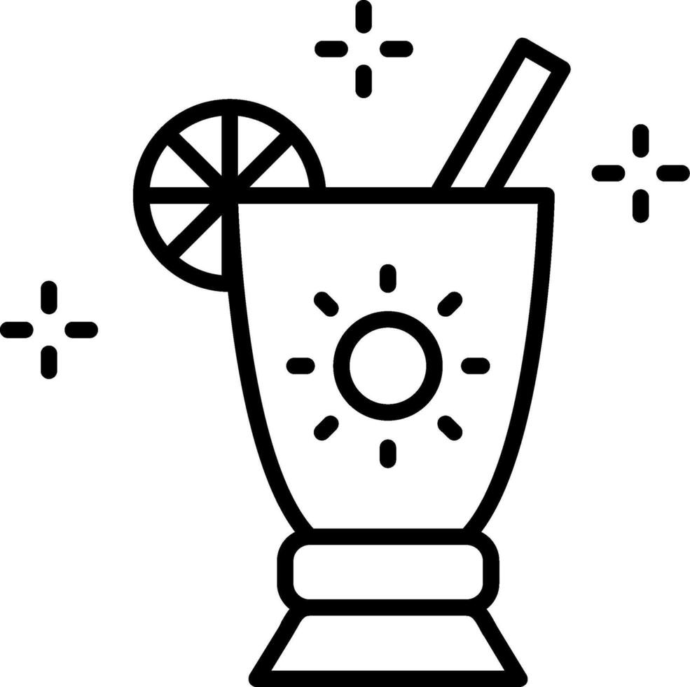cocktail linje ikon vektor