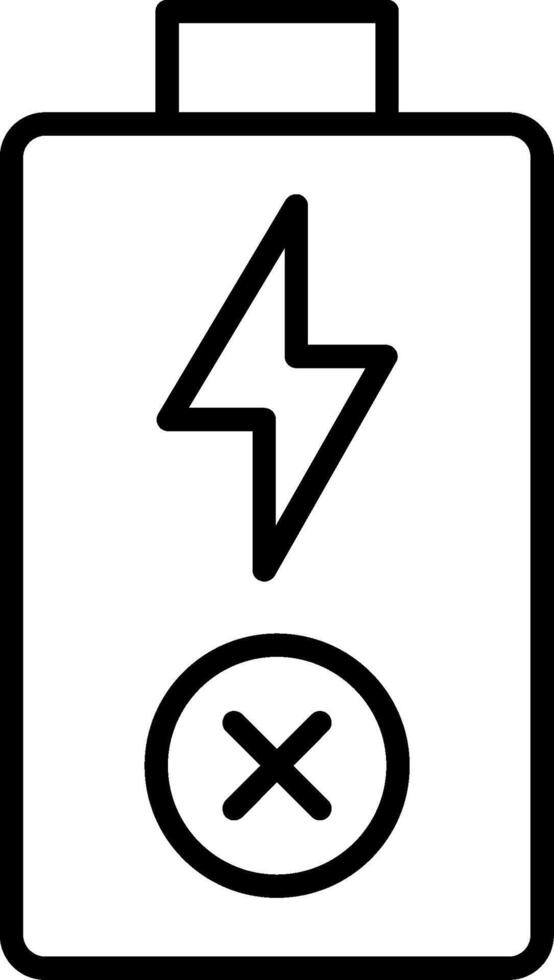 Symbol für leere Batterielinie vektor