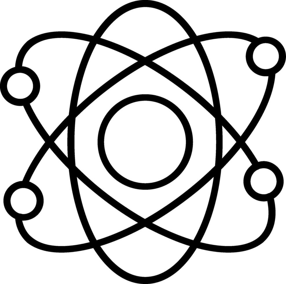 atom- linje ikon vektor