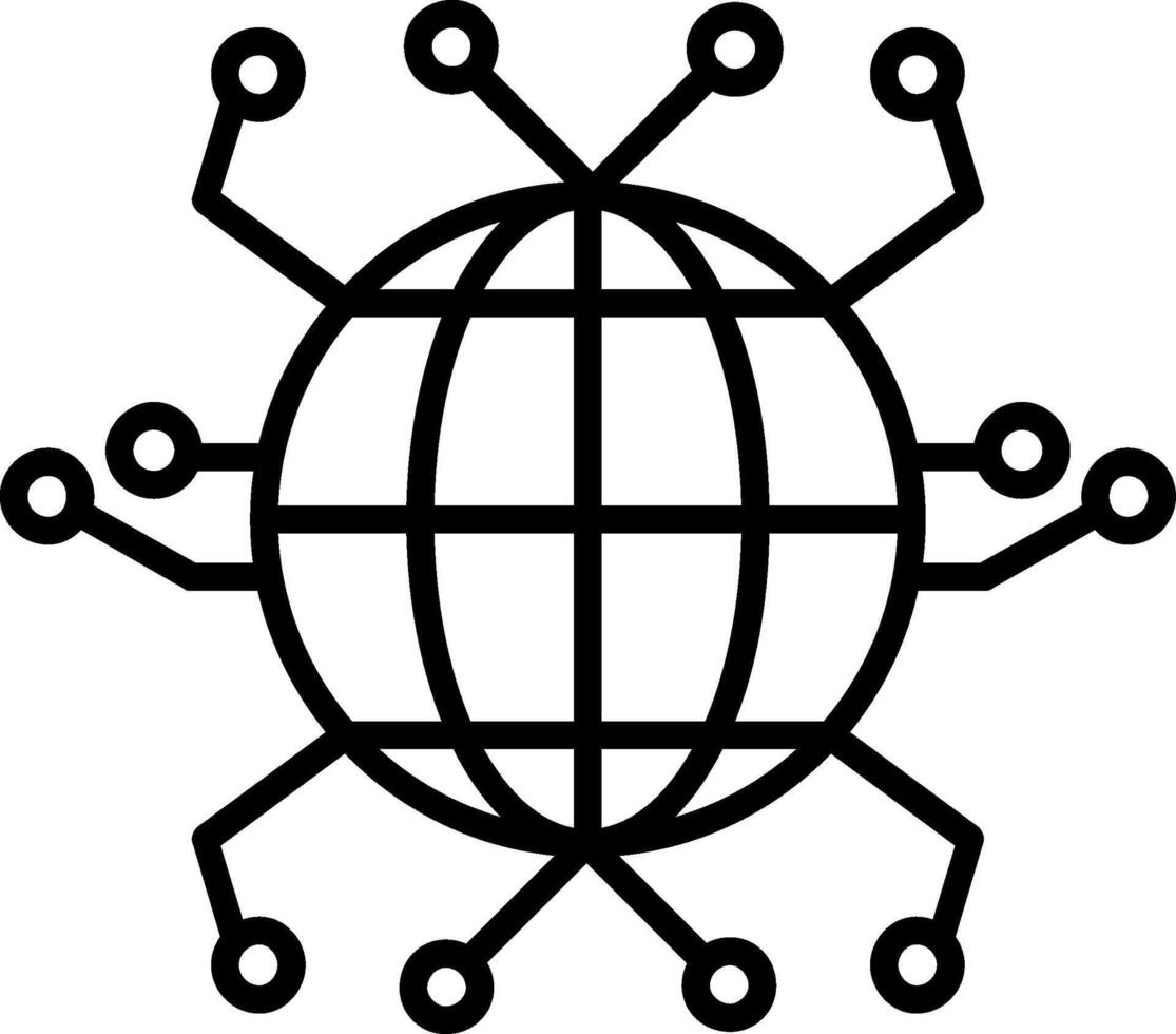 global Vernetzung Linie Symbol vektor