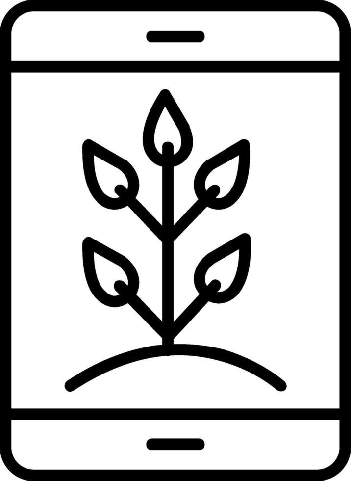 Landwirtschafts-App-Liniensymbol vektor