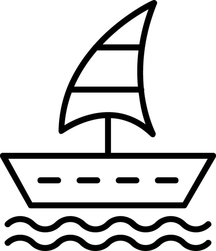 Symbol für Segelbootlinie vektor