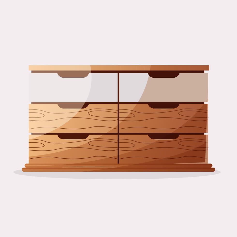 hölzern Kleiderschrank mit modern minimalistisch Stil vektor