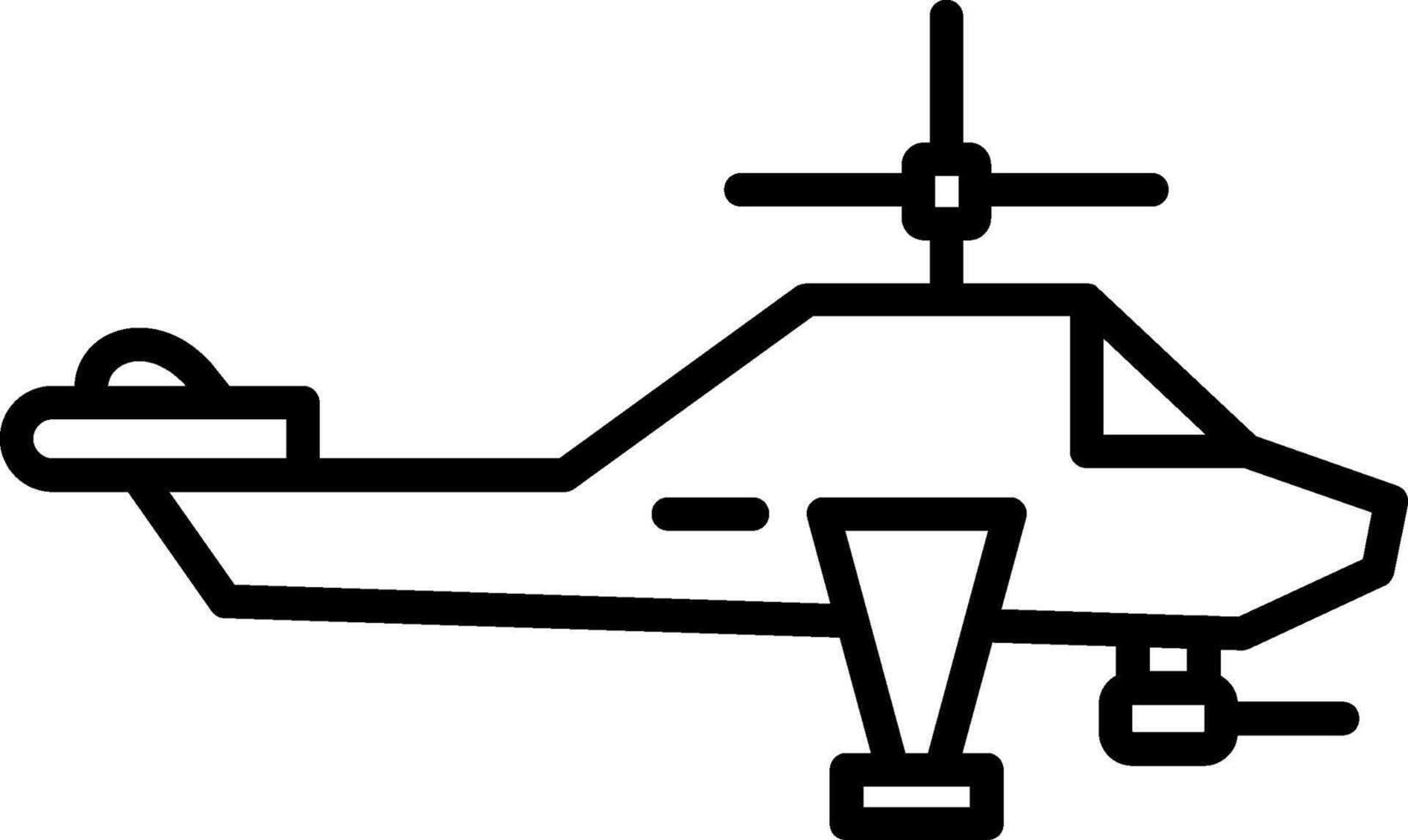 helikopter linje ikon vektor