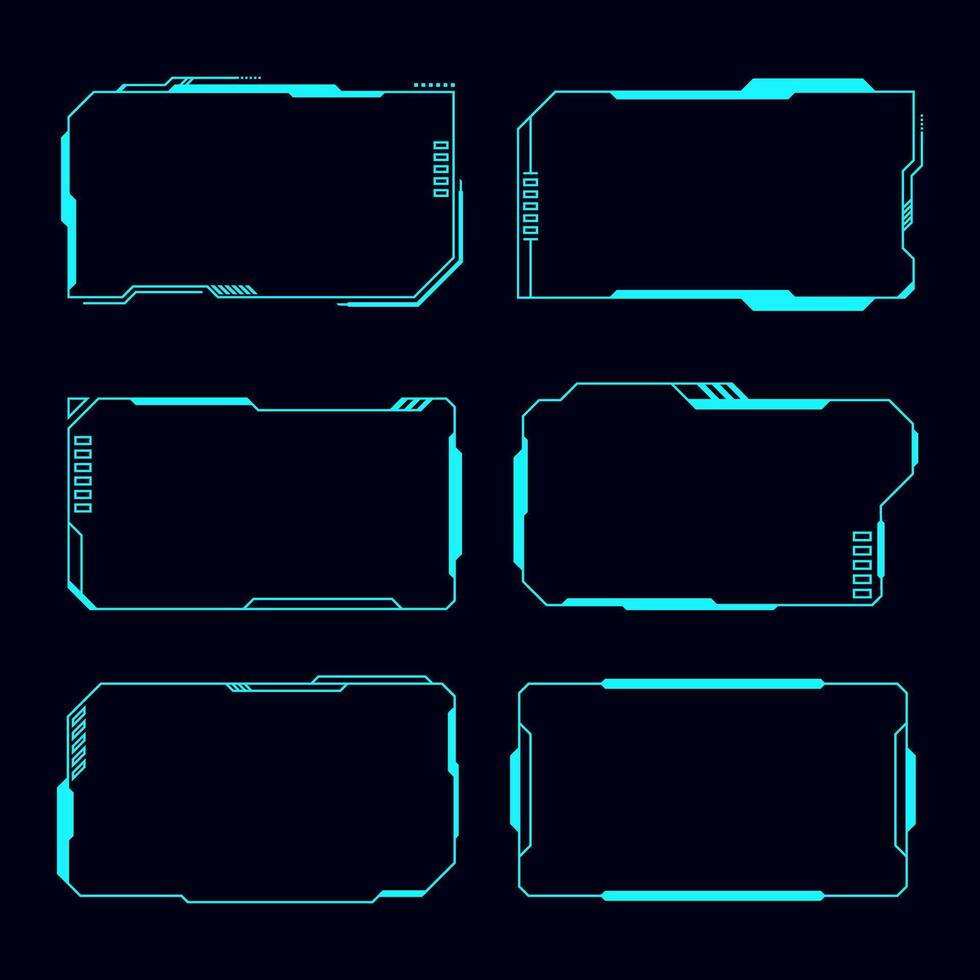 uppsättning trogen ram hud teknologi cyberpunk design element. teknologi element. vektor