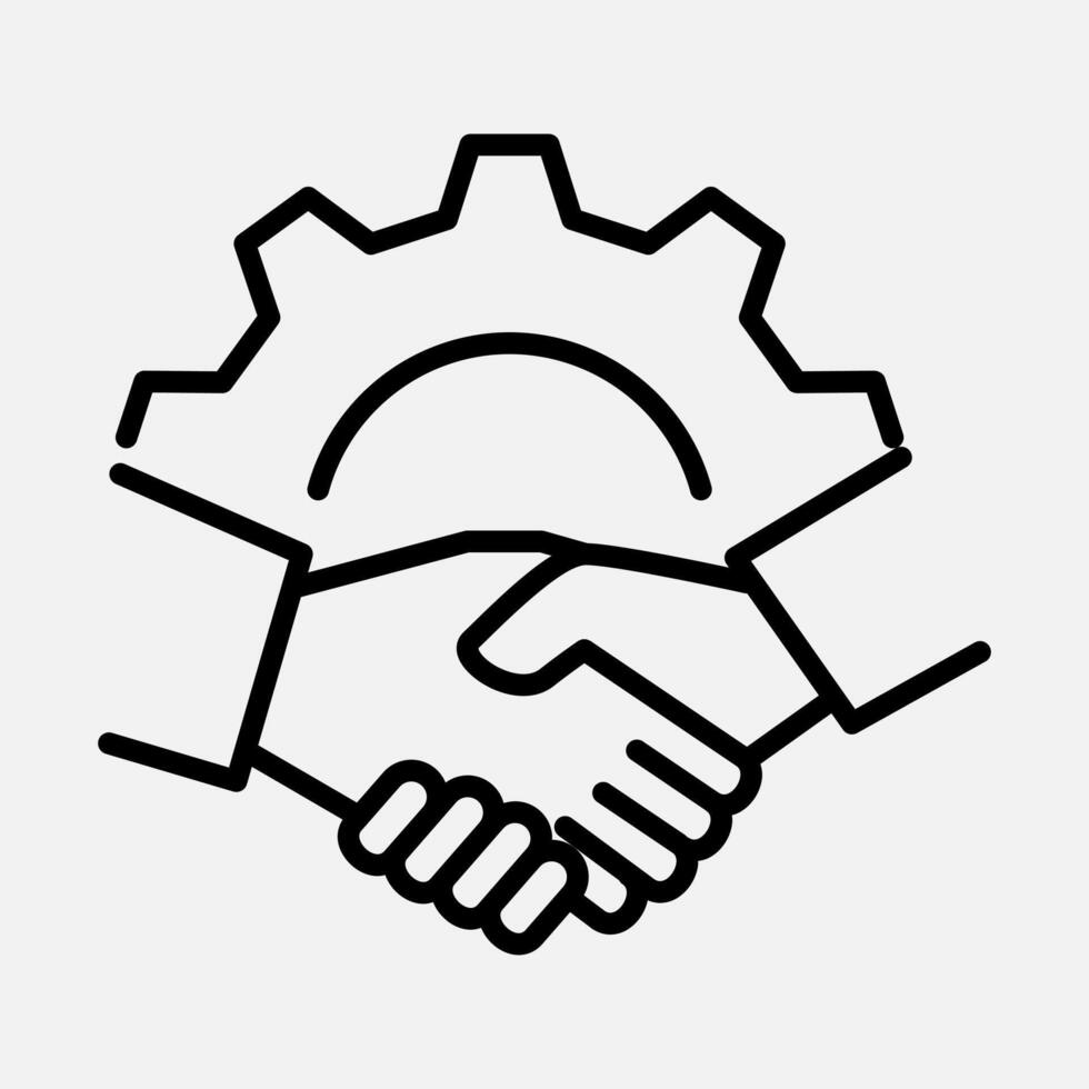 Partnerschaft Shake Hand Linie Symbol vektor