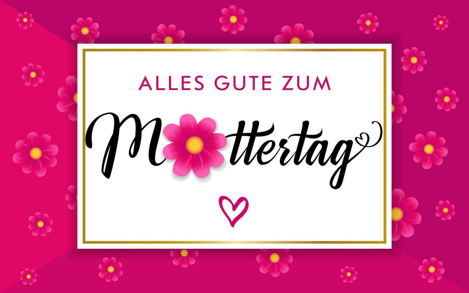 alles gute zum muttertag - Lycklig mors dag tysk hälsning kort. blommig ram. söt design vektor