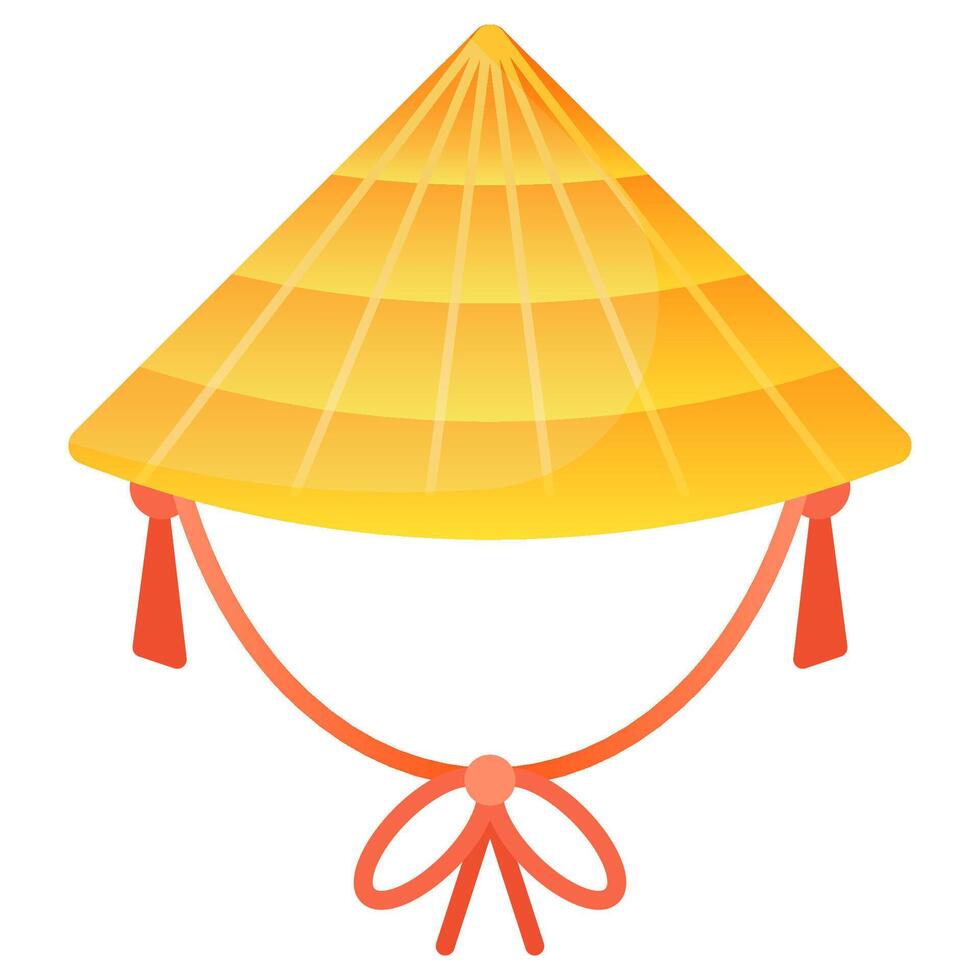 vietnamese traditionell hatt icke la konisk hatt illustration vektor