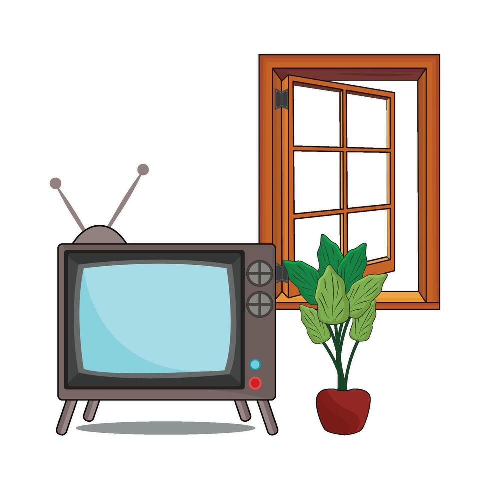 illustration av tv vektor