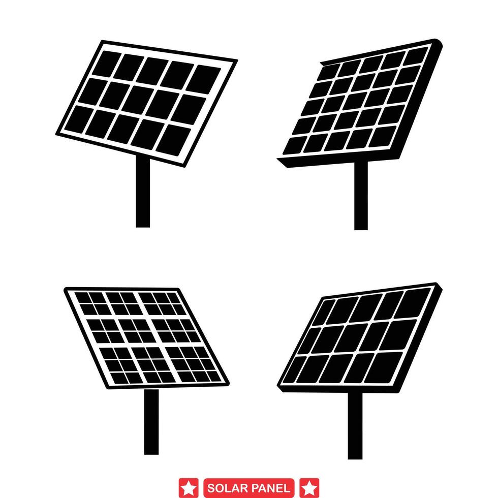 Sonnenlicht Umwandlung Array von Solar- Panel Silhouetten Ideal zum Umwelt Bewusstsein Kampagnen und Energie Erhaltung vektor