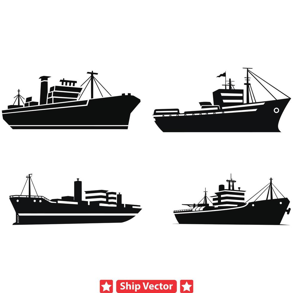 gammal sjömän tidlös fartyg silhuetter ekar de rik historia av sjöfart traditioner vektor
