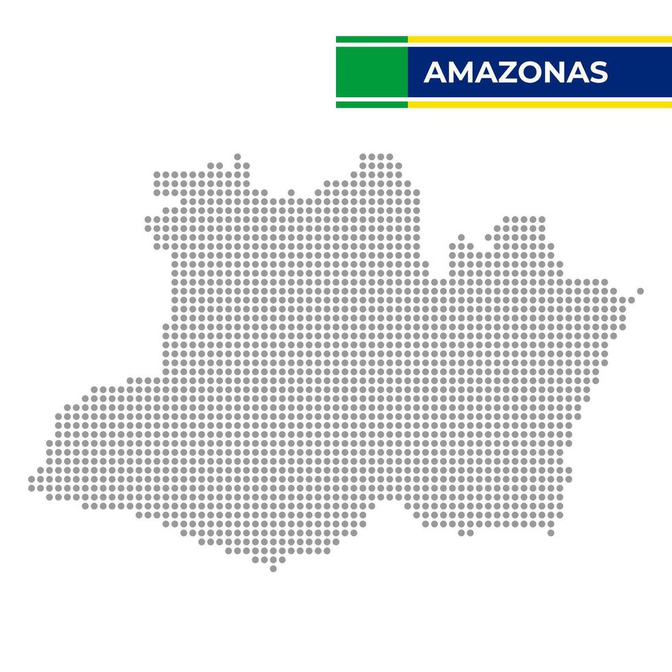 prickad Karta av de stat av amazonas i Brasilien vektor