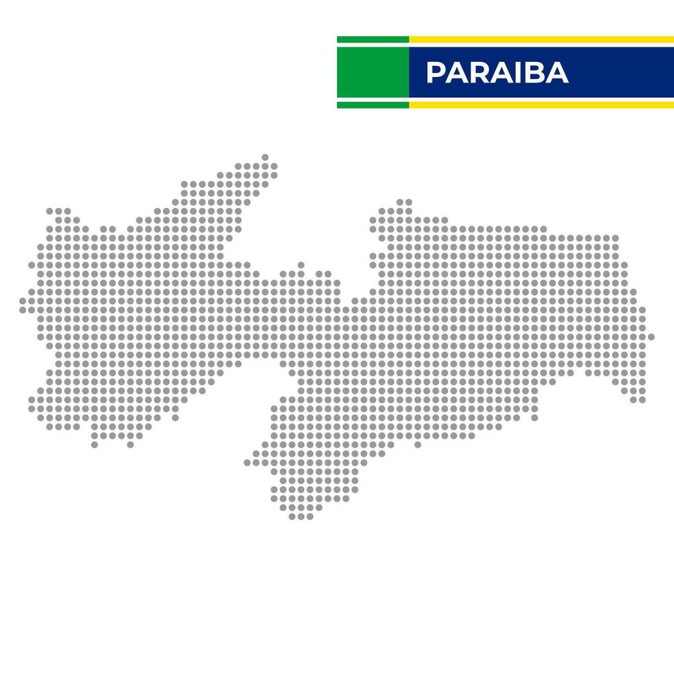 prickad Karta av de stat av paraiba i Brasilien vektor