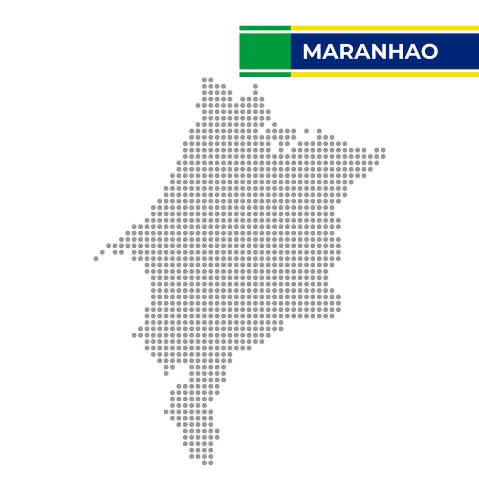 gepunktet Karte von das Zustand von maranhao im Brasilien vektor