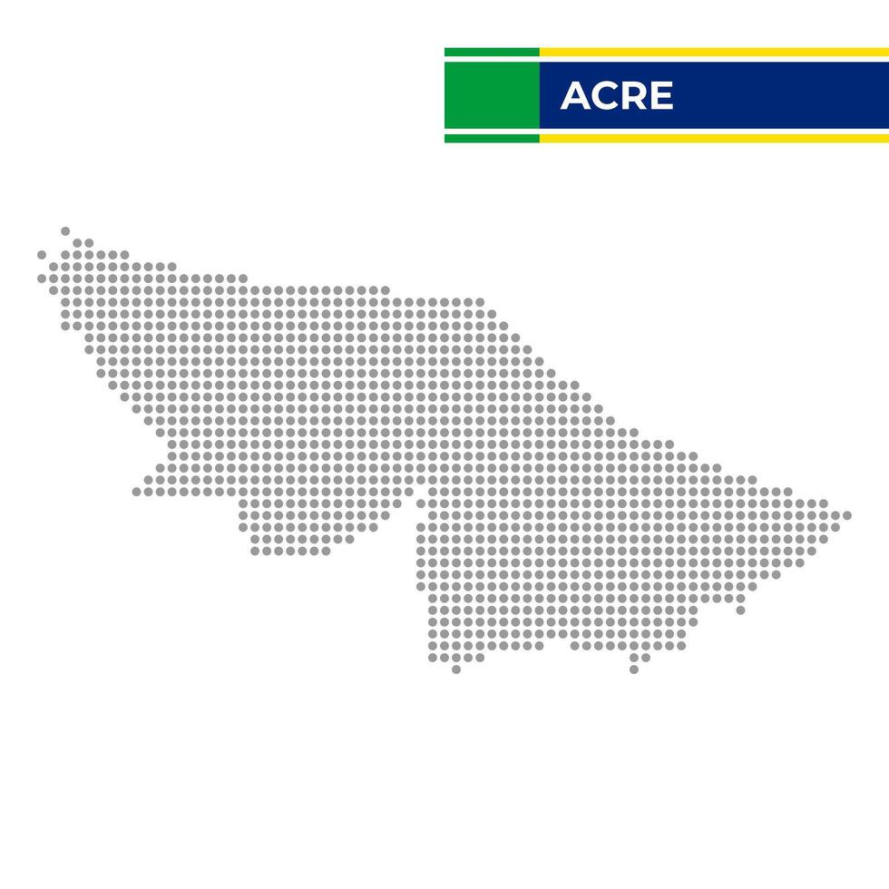 gepunktet Karte von das Zustand von Acre im Brasilien vektor