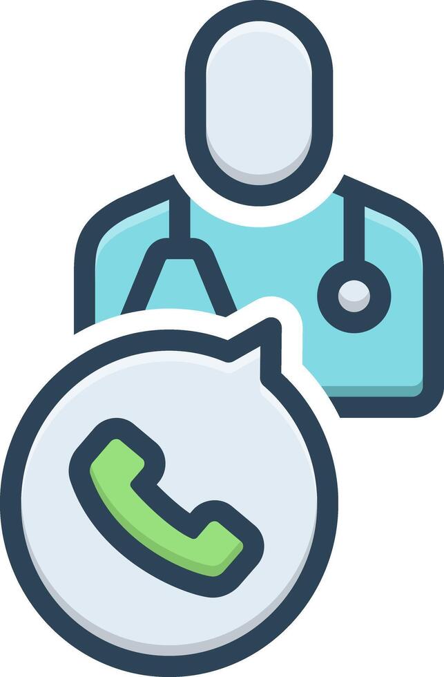 Färg ikon för ring upp de läkare vektor