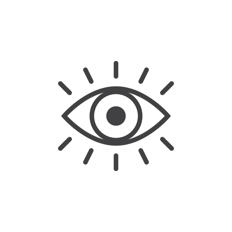 Mensch Auge Symbol im eben Stil. Augapfel Illustration auf isoliert Hintergrund. Vision Zeichen Geschäft Konzept. vektor