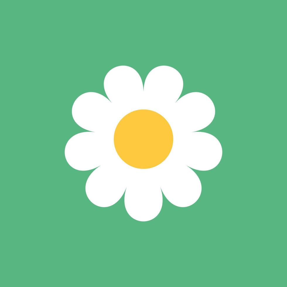 Gänseblümchen Kamille Symbol im eben Stil. Blume Illustration auf isoliert Hintergrund. Blumen- Zeichen Geschäft Konzept. vektor