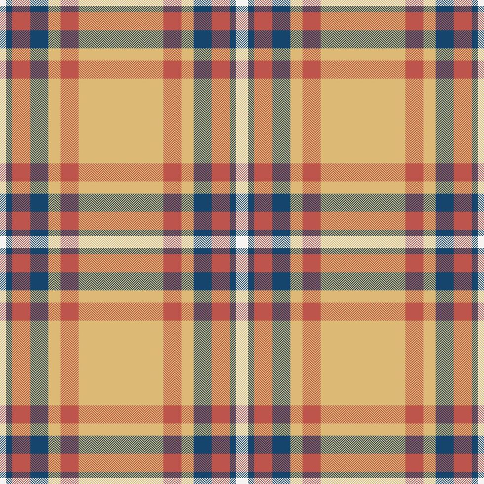 Plaid nahtlos Muster im orange. prüfen Stoff Textur. Textil- drucken. vektor