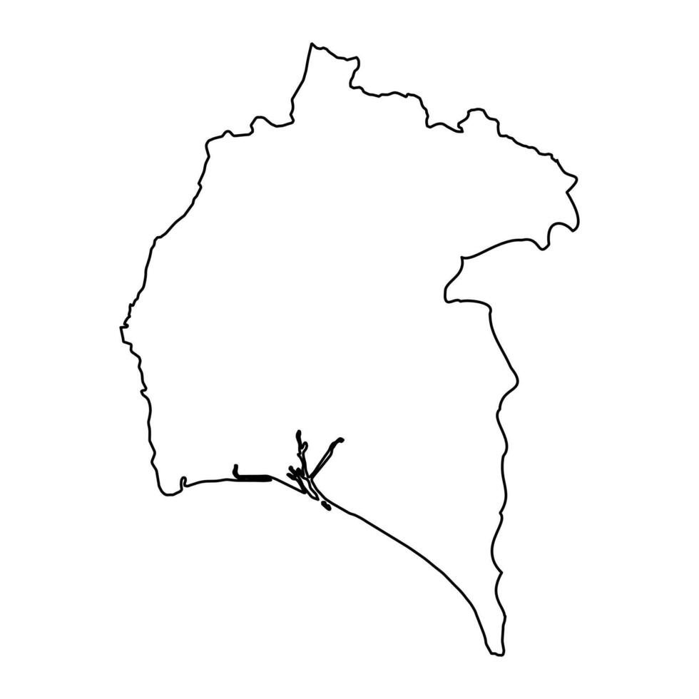 Karta av de provins av en huelva, administrativ division av Spanien. illustration. vektor