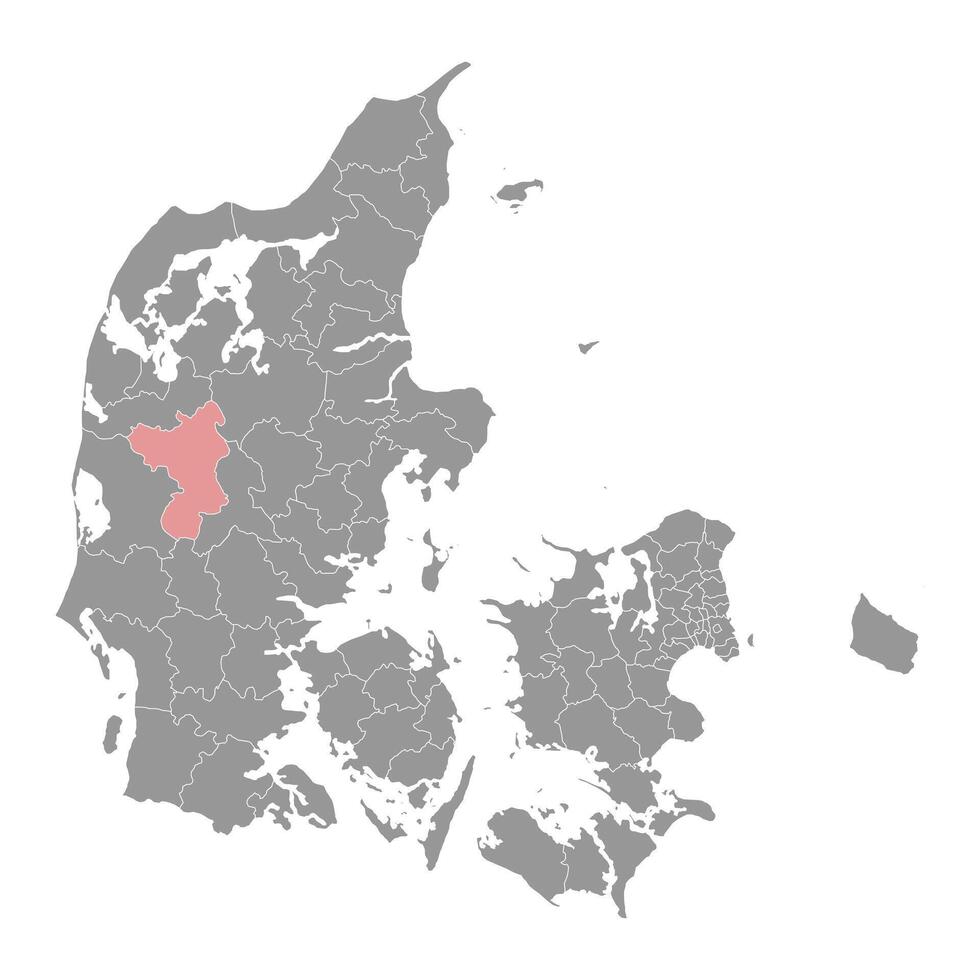 Herning Gemeinde Karte, administrative Aufteilung von Dänemark. Illustration. vektor