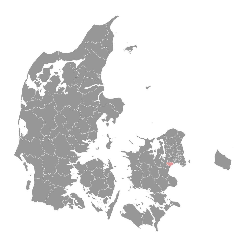 greve kommun Karta, administrativ division av Danmark. illustration. vektor