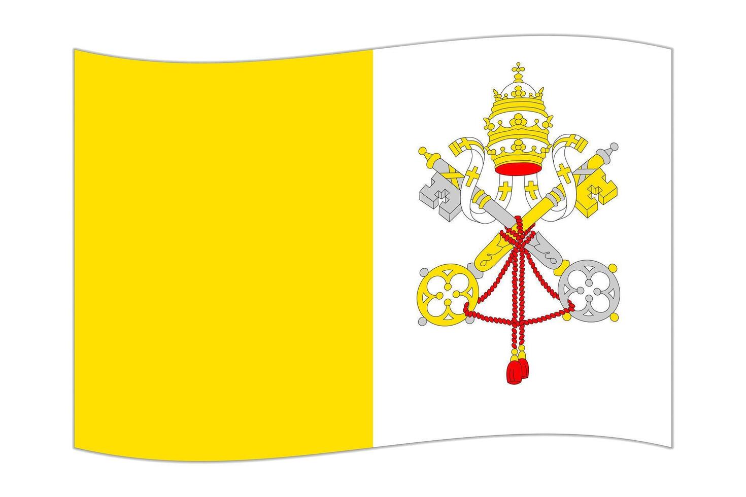 winken Flagge von das Land Vatikan Stadt. Illustration. vektor