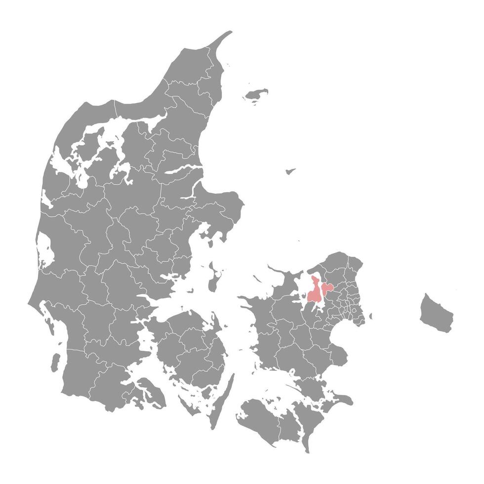 Frederikssund Gemeinde Karte, administrative Aufteilung von Dänemark. Illustration. vektor