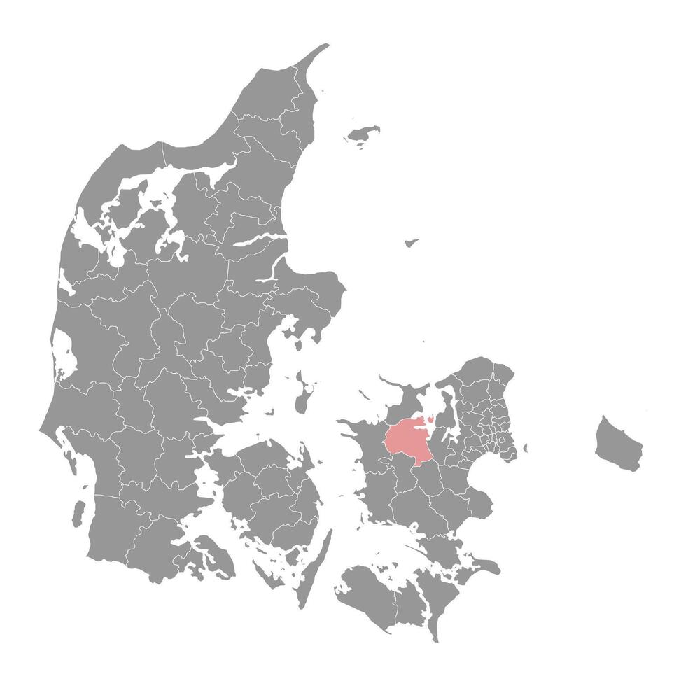 holbæk Gemeinde Karte, administrative Aufteilung von Dänemark. Illustration. vektor