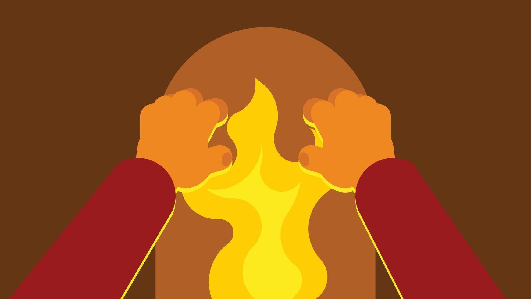 Mann Sitzung in der Nähe von Lager Feuer zu erhalten warm beim Nacht Illustration vektor